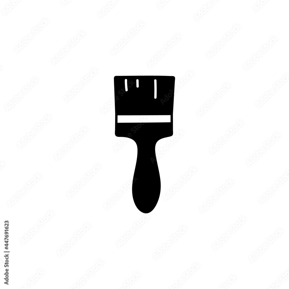 paint brush, icon in solid black flat shape glyph icon, isolated on white background paint brush, icon in solid black flat shape glyph icon, isolated on white background