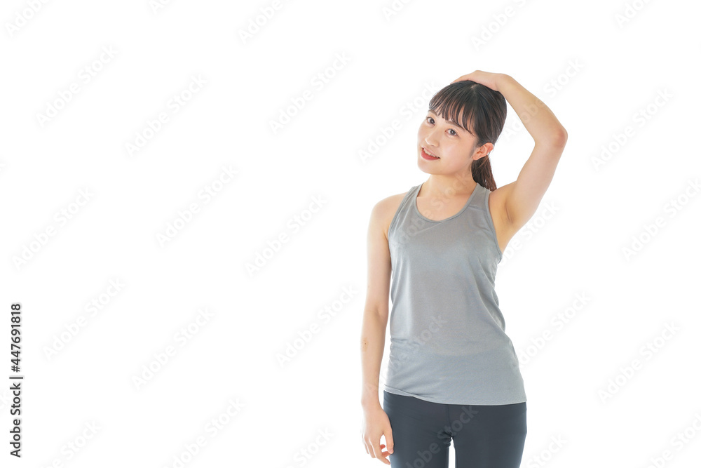 トレーニングをする若い女性 トレーニングをする若い女性