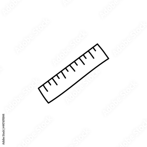 measurement rulers, scale icon in flat black line style, isolated on white background 