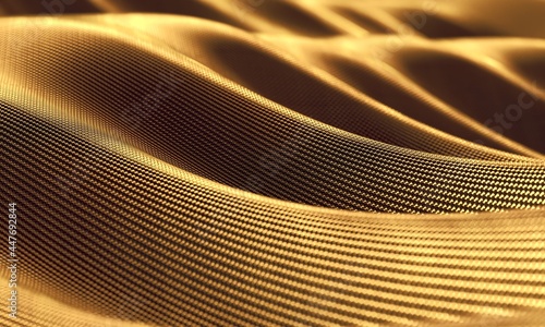 Particle drapery luxury gold background. 3d rendering.
