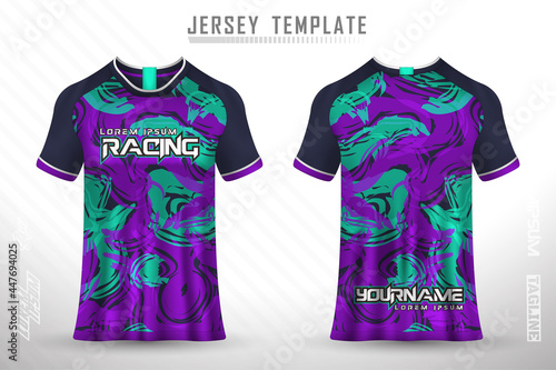 Front back tshirt design. Sports design for football, racing, cycling, gaming jersey vector.