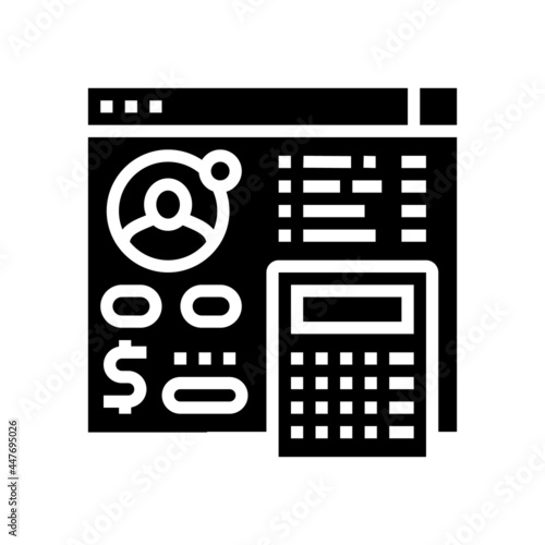 settlements on behalf of clients glyph icon vector. settlements on behalf of clients sign. isolated contour symbol black illustration