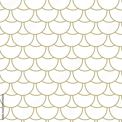 Geometric seamless pattern. Fish scales on a white background. Modern vector illustrations for wallpapers, flyers, covers, banners, minimalistic ornaments, backgrounds.

