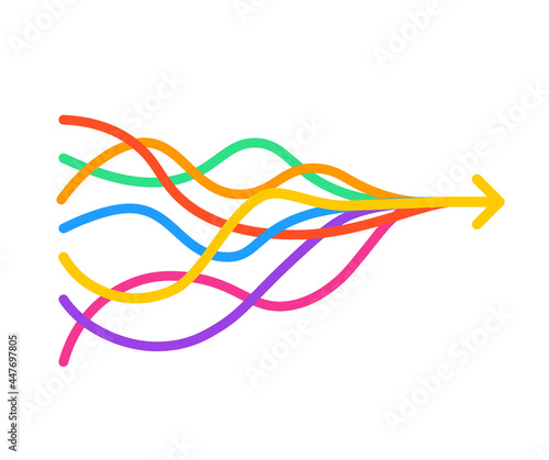 Intertwined arrows icon. Clipart image isolated on white background