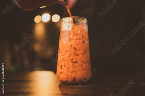 cold drink with white milk ...