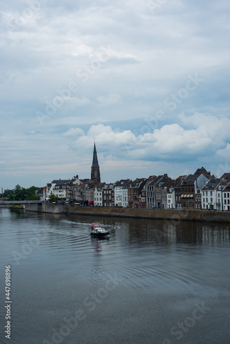 view of the river and bridge in Maastricht 