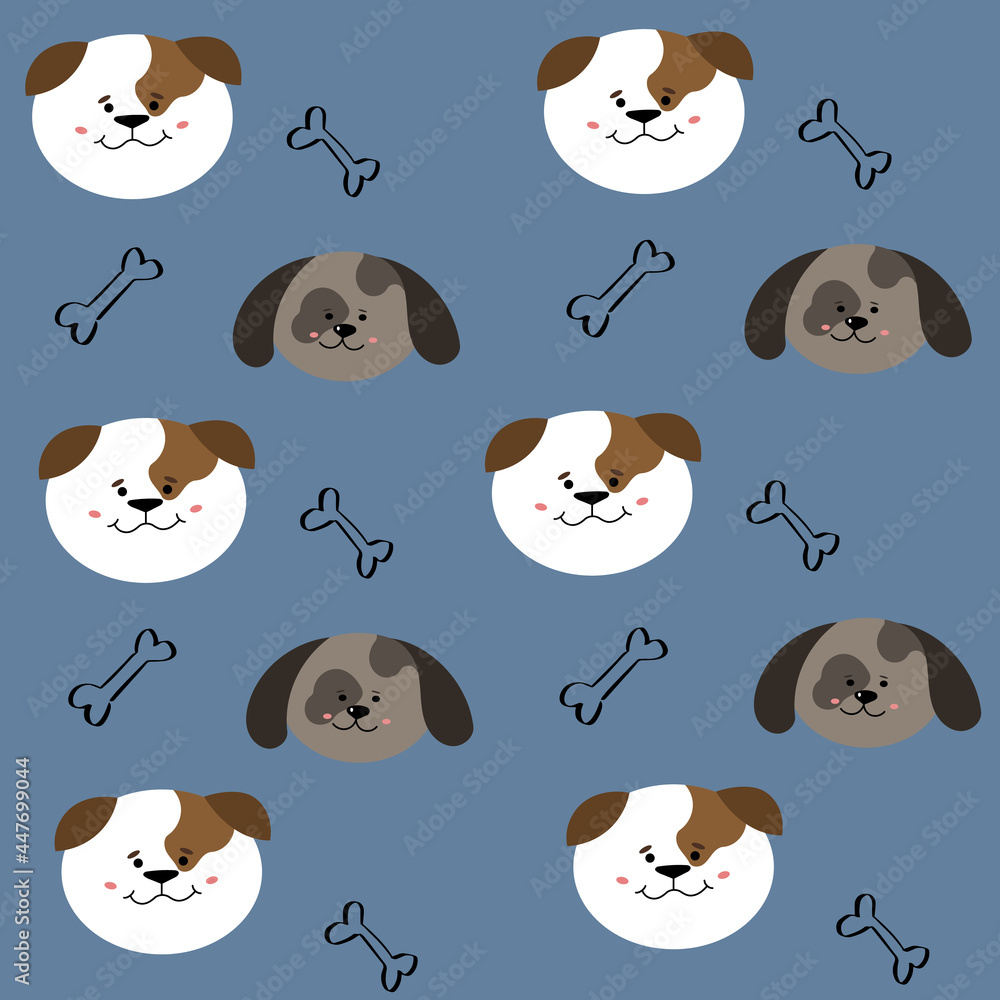 Fototapeta premium seamless pattern with dogs