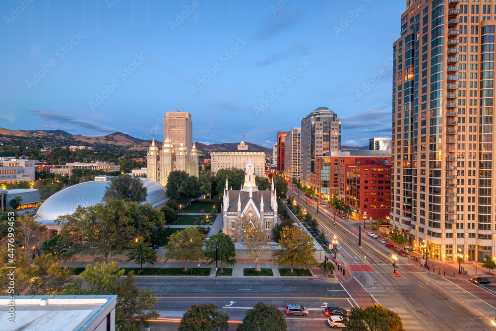 Obraz premium Temple Square, Salt Lake City, Utah, USA
