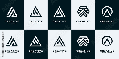 Set of collection initials a logo design templates.
