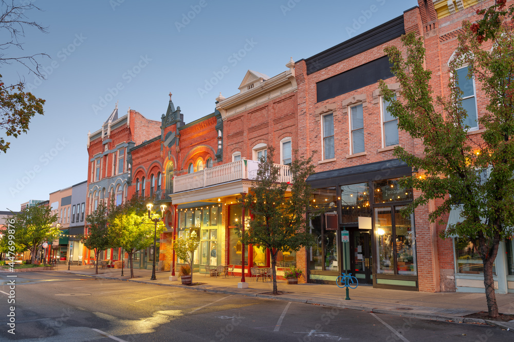 Provo, Utah, USA downtown on Center Street Provo, Utah, USA downtown on Center Street