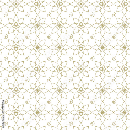 Geometric seamless pattern. Floral ornament on a white background. Modern vector illustrations for wallpapers  flyers  covers  banners  minimalistic ornaments  backgrounds. 