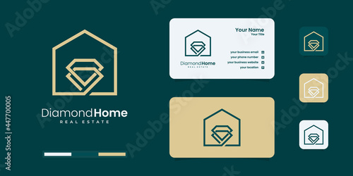 Luxury diamonds and home logo design templates.