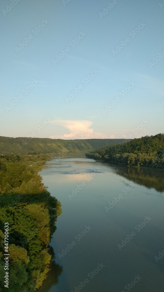 sunset over the river