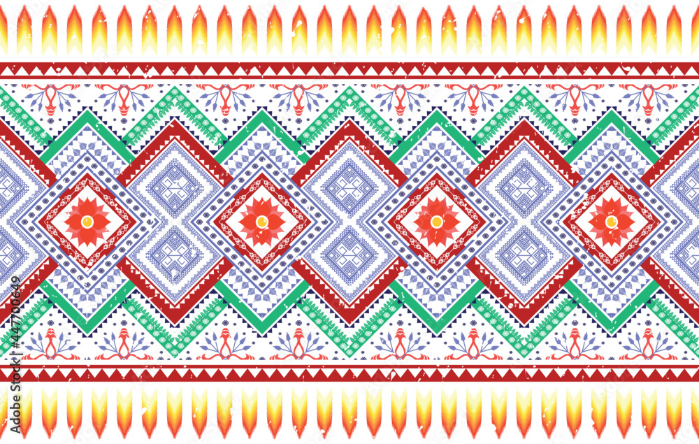 Geometric Indian ethnic pattern design for background, carpet