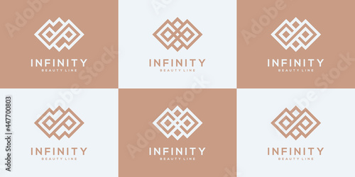 Infinity Logo isolated on White Background. Flat Vector Logo Design Collection.