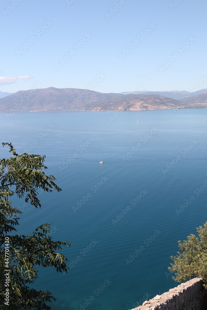 Blue calm sea in Greece 