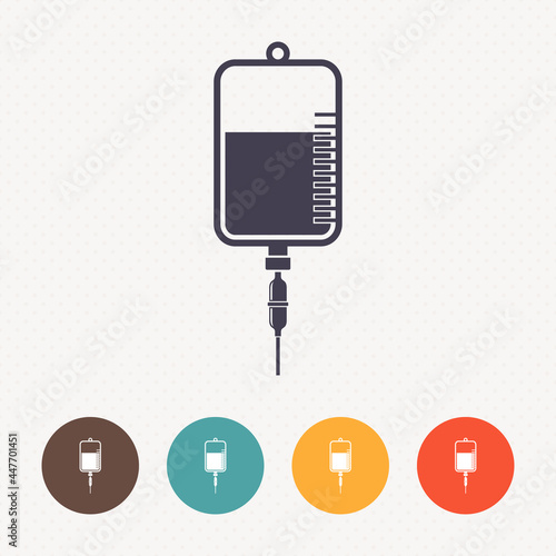 IV bag icon on dot pattern background