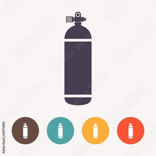 Scuba diving air tank icon on dot pattern background