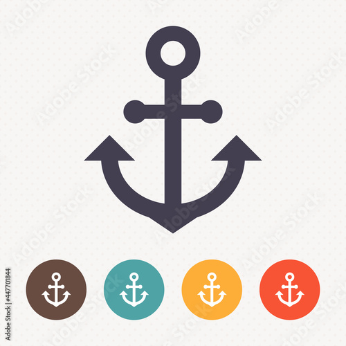 Ship anchor icon on dot pattern background