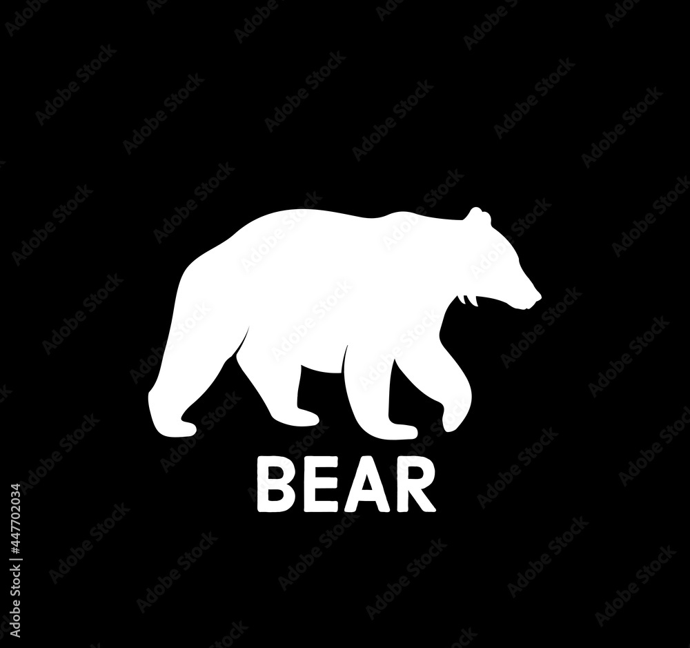 Illustration of simple icon BEAR on a black background.