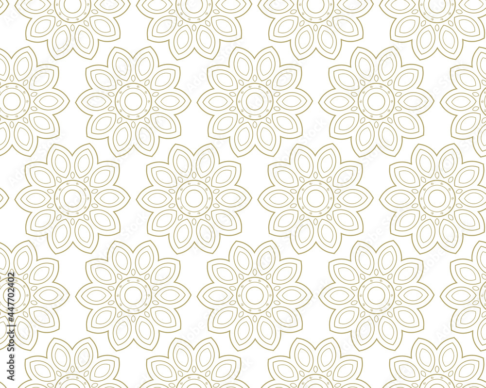 Geometric seamless pattern. Floral ornament on a white background. Modern vector illustrations for wallpapers, flyers, covers, banners, minimalistic ornaments, backgrounds. Geometric seamless pattern. Floral ornament on a white background. Modern vector illustrations for wallpapers, flyers, covers, banners, minimalistic ornaments, backgrounds.