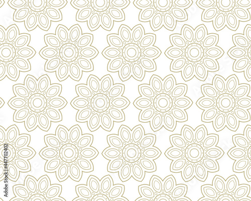 Geometric seamless pattern. Floral ornament on a white background. Modern vector illustrations for wallpapers, flyers, covers, banners, minimalistic ornaments, backgrounds.