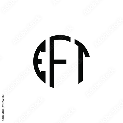 EFT letter logo design. EFT letter in circle shape. EFT Creative three letter logo. Logo with three letters. EFT circle logo. EFT letter vector design logo  photo