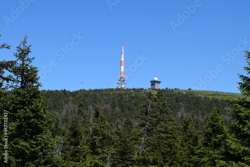 View to the Brocken mountain from Torfhaus  Germany  Harz Mountains
