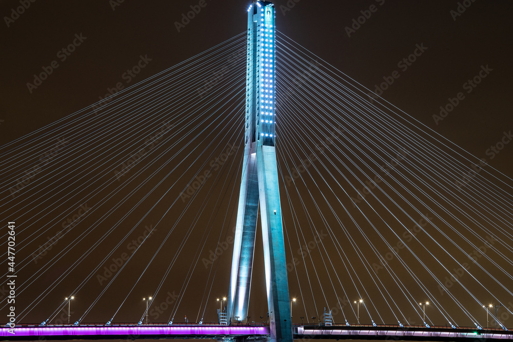 Obraz premium cable bridge at night