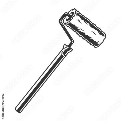 Paint roller with long handle