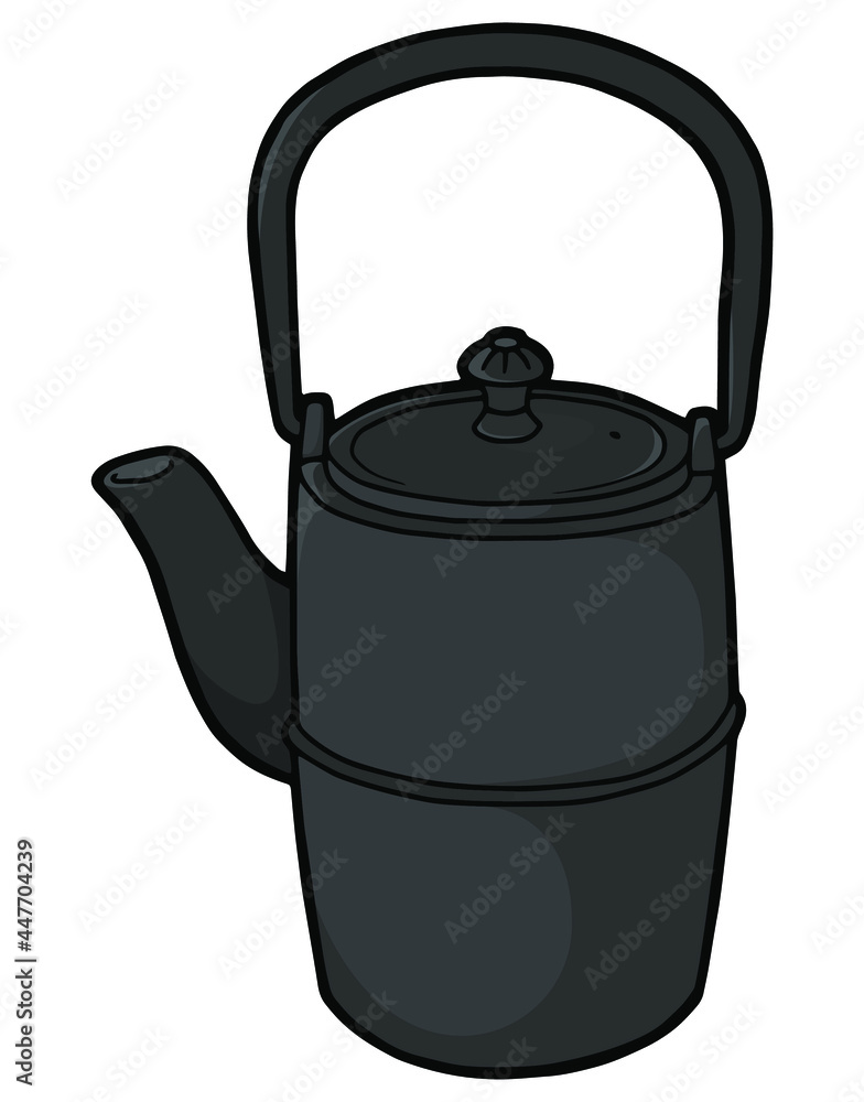 Obraz premium Traditional cast iron teapot. Black teapot for the Asian tea ceremony. 