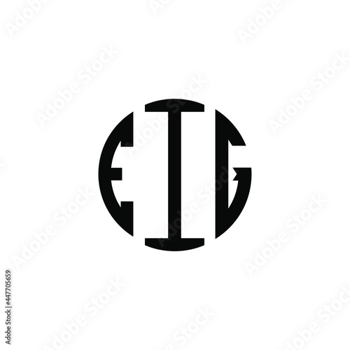 EIG letter logo design. EIG letter in circle shape. EIG Creative three letter logo. Logo with three letters. EIG circle logo. EIG letter vector design logo  photo