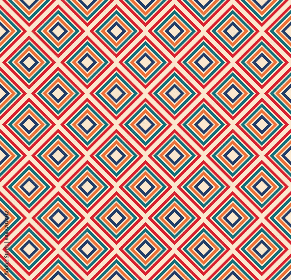 Abstract geometric seamless pattern. Retro background for textile, fabric, fashion. Vector