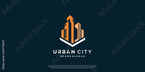 Urban city logo template with creative concept Premium Vector