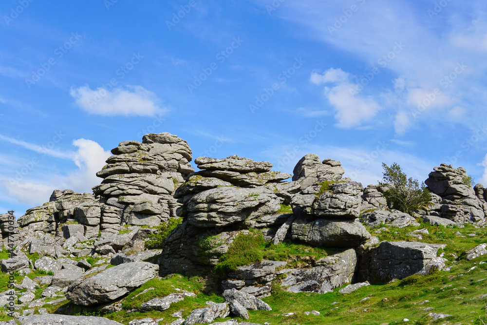 Hound Tor in Dartmoor National Park. Devon, England, UK Hound Tor in Dartmoor National Park. Devon, England, UK