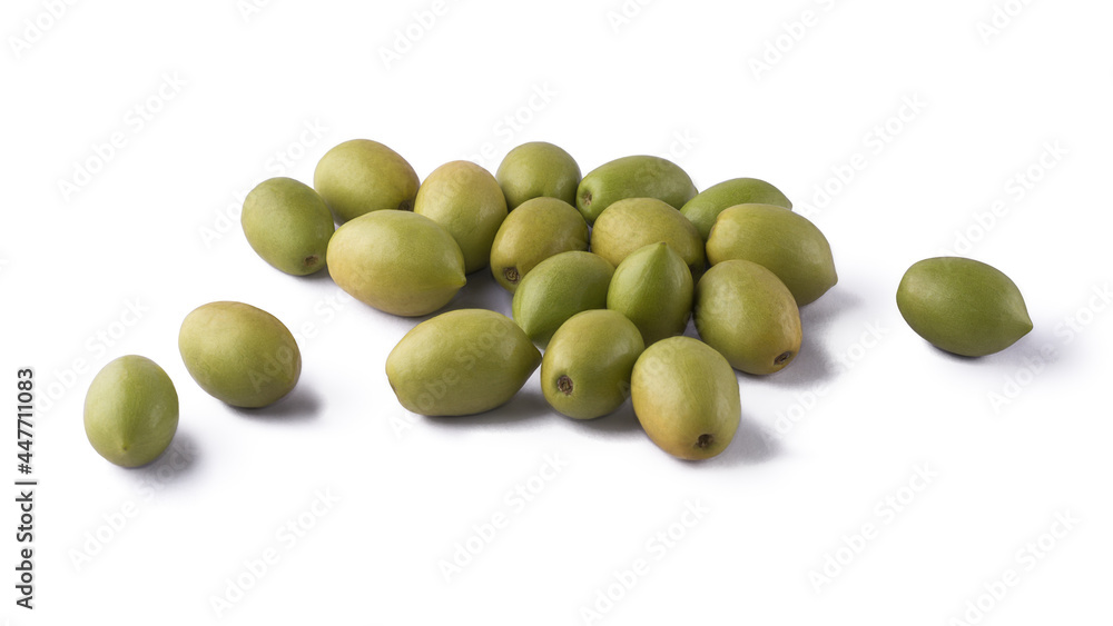 ceylon olives or wild olives, smooth oval shaped tropical fruit isolated on white background ceylon olives or wild olives, smooth oval shaped tropical fruit isolated on white background