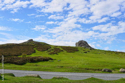Fotografie Haytor Rocks, Dartmoor's most famous landmark, is a granite tor on the eastern edge of Dartmoor in Devon, UK