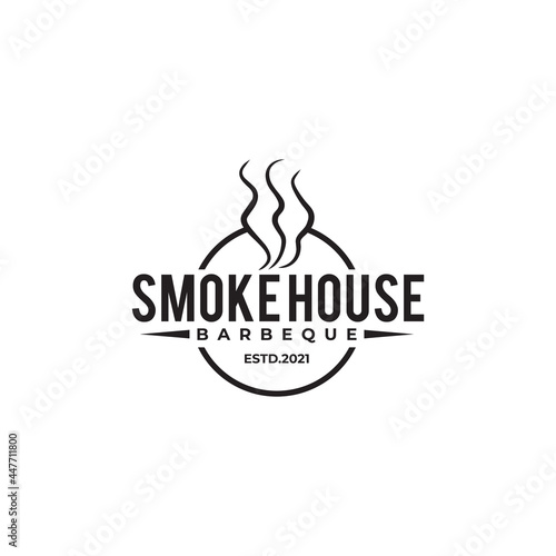 Barbeque house logo design template