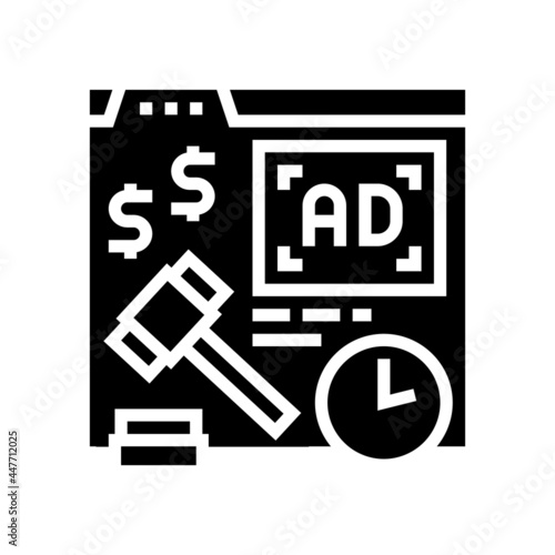 real time bidding glyph icon vector. real time bidding sign. isolated contour symbol black illustration