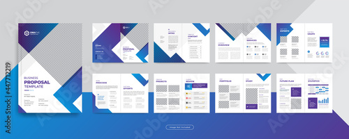 Clean corporate multipal pages business brochure design template or business reoport, proposal, magazine, lookbook template  with modern, minimal and abstract design in A4 size bi-fold format