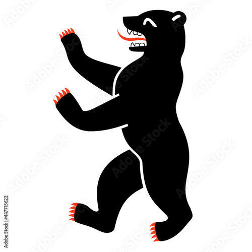 Bear of the city of Berlin symbol. Vector high quality Berlin mascot isolated on white background