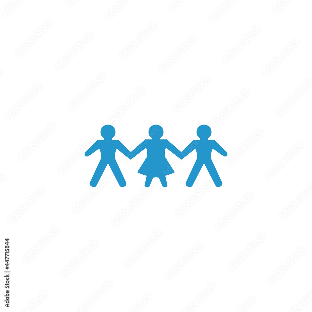 Silhouette of two man and woman between them, holding hands. logo vector icon illustration Silhouette of two man and woman between them, holding hands. logo vector icon illustration