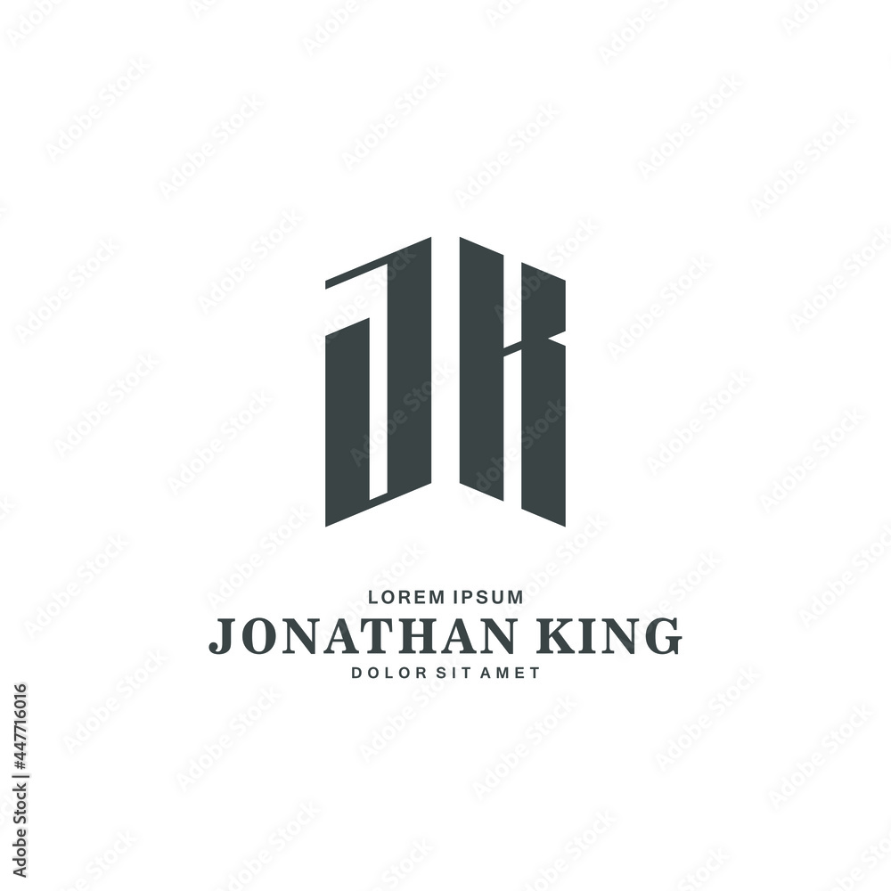 Initial letter JK logo vector design template Initial letter JK logo vector design template