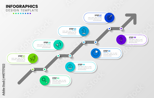 Infographic design template. Creative concept with 8 steps