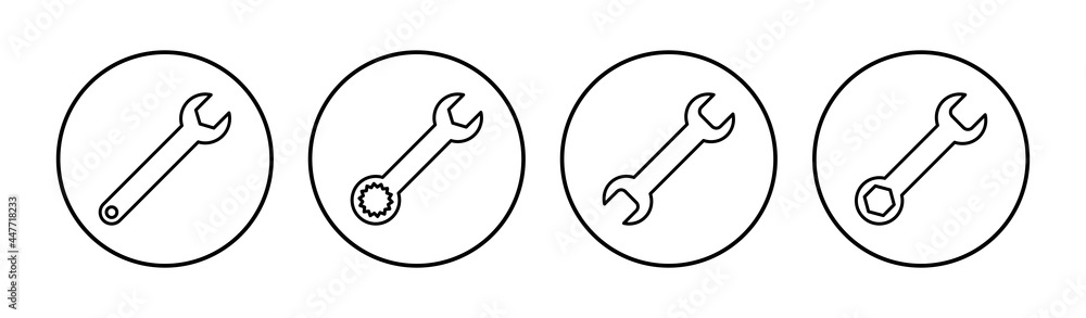 Wrench icon set. repair icon vector. tools icon vector Wrench icon set. repair icon vector. tools icon vector