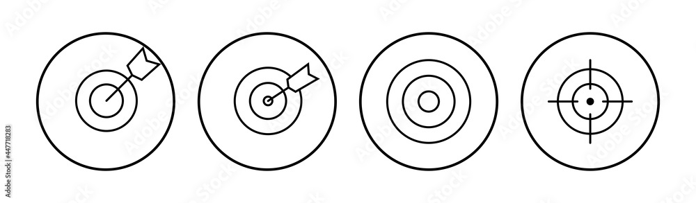 Target icon set. goal icon vector. target marketing icon vector Target icon set. goal icon vector. target marketing icon vector