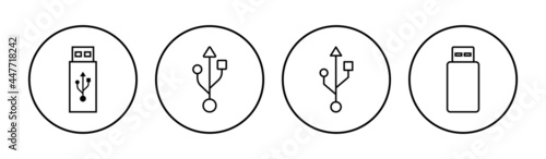 Usb icon set. Flash disk icon vector
