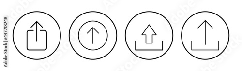 Upload icon set. load data symbol