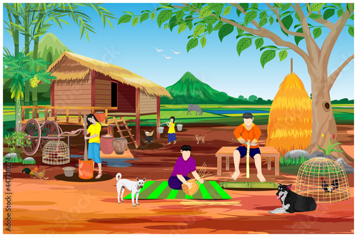 lifestyle of people at countryside vector design