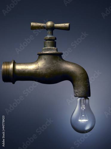 faucet with a light bulb
